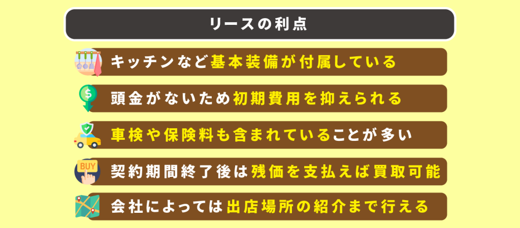 キッチンカーをリースする場合